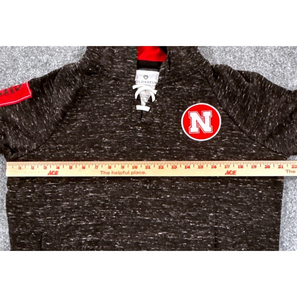 Nebraska Cornhuskers Hoodie Womens M Colosseum Huskers NCAA Black Red NWT - Picture 7 of 8